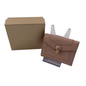 Bvlgari Serpenti Forever Trifold Wallet in pink calf leather